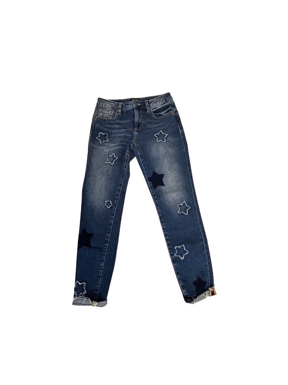 Miss Me Womens Ankle Skinny Jeans With Star Patchwork Size 26
